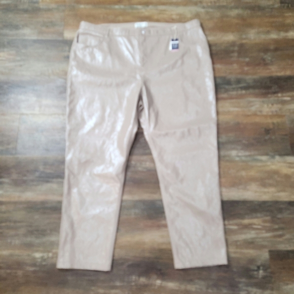 ABERCROMBIE & FITCH FAUX LEATHER THE 90s STRAIGHT ULTRA HIGH RISE SIZE 27/24R - Picture 3 of 10